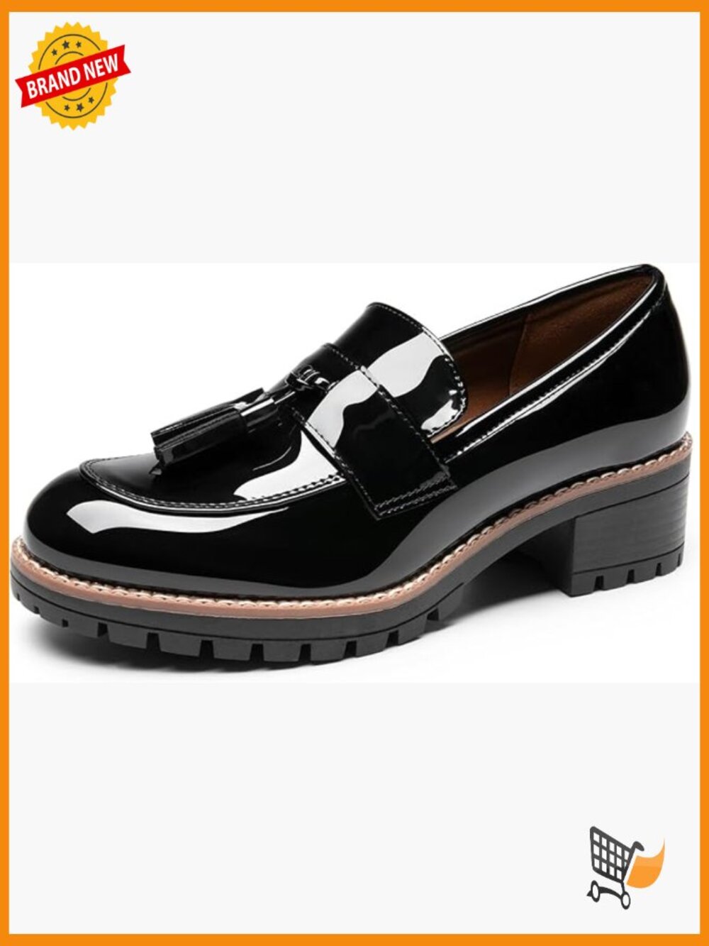 Chunky Platform Penny Loafers, Slip On Heeled Lug Sole Work Shoes
